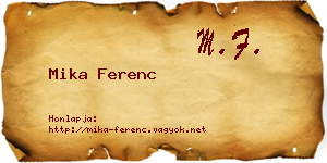 Mika Ferenc névjegykártya