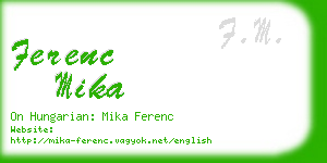 ferenc mika business card
